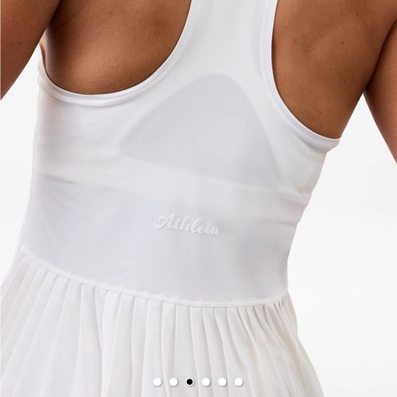 Athleta Match Point Pleated White Tennis Dress - Picture 3 of 7